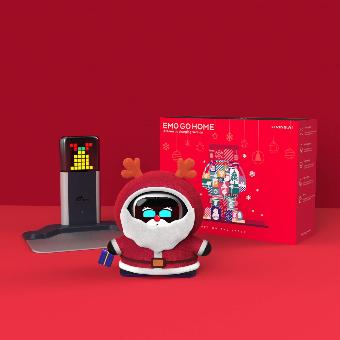 EMO Go Home Robot, AI Desktop Pet with Charging Dock, Living.AI